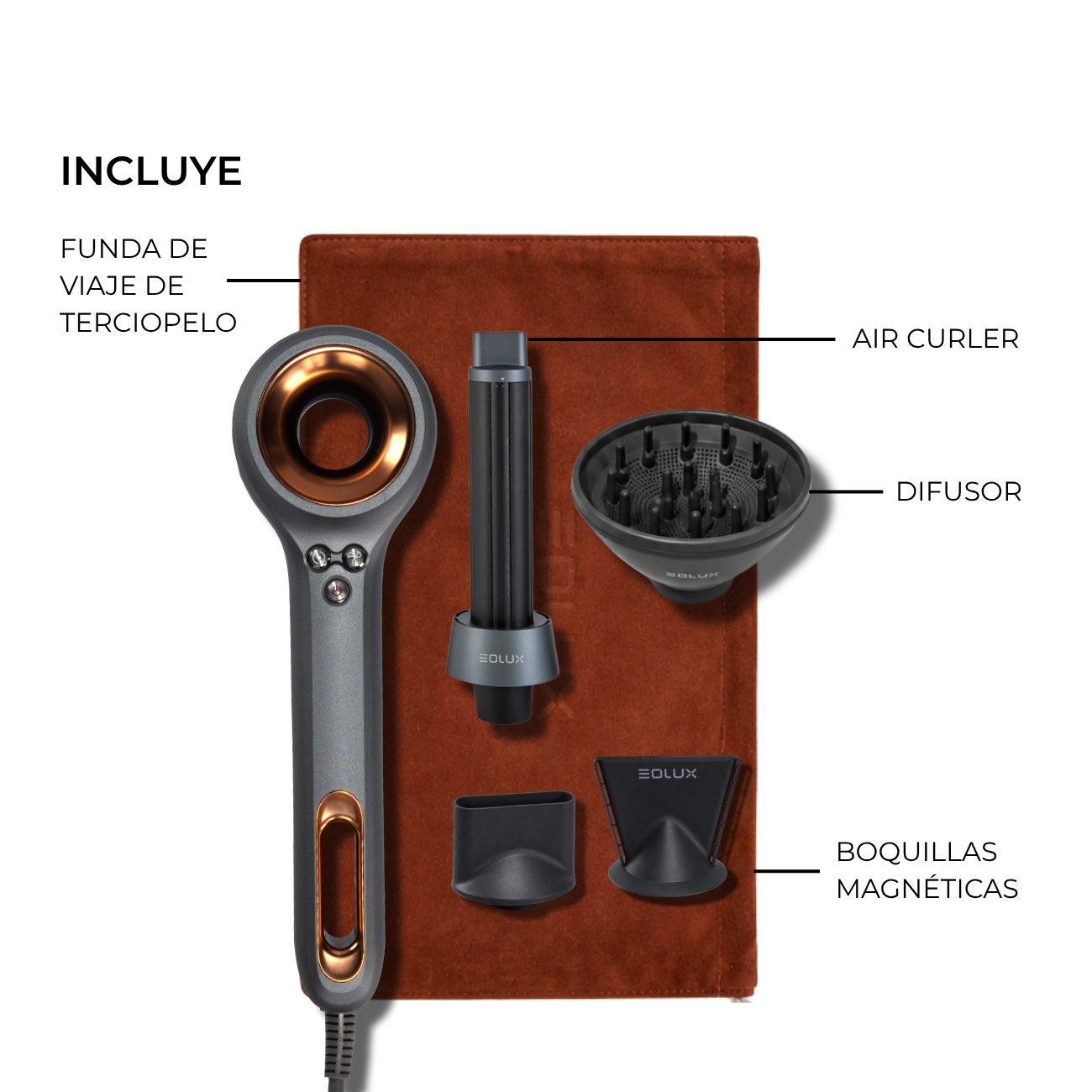 EOLUX Multi‑Styler Iónico — Colección Bronce