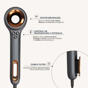 Secador de Pelo Iónico EX02 en Bronce